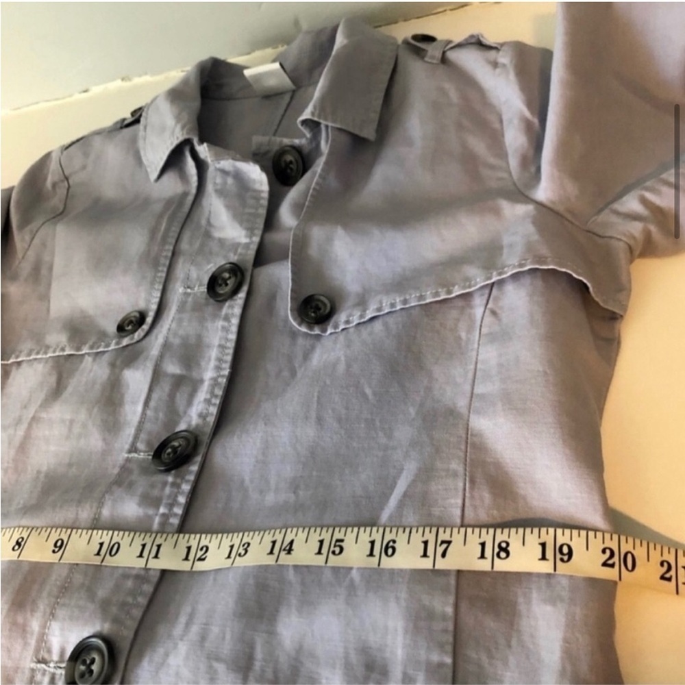 CAbi Blue/Gray Tanner Trench Coat Sz.M - Picture 6 of 16